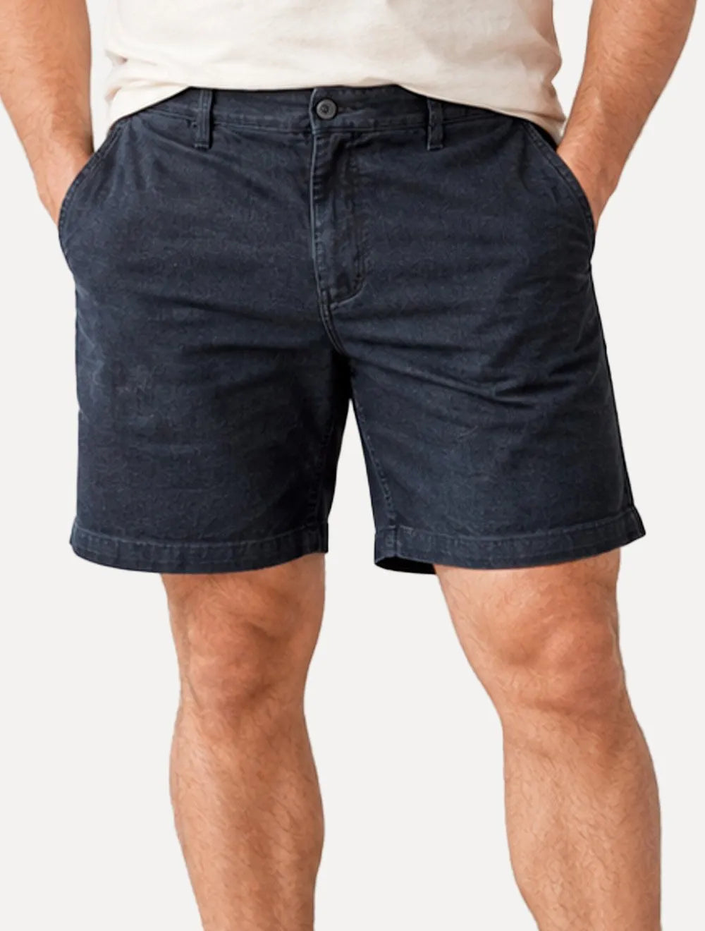 Bermuda Calvin Klein Jeans Masculina Elastano Botão Azul Marinho