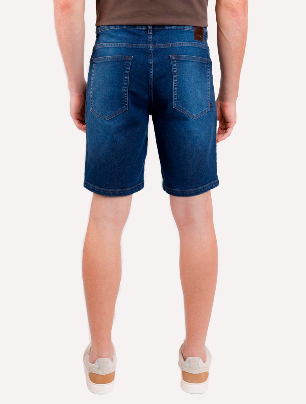 Bermuda Aramis Jeans Masculina Five Pockets Stoned Azul Médio