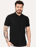 Polo Calvin Klein Masculina Piquet Slim Half Zip Preta