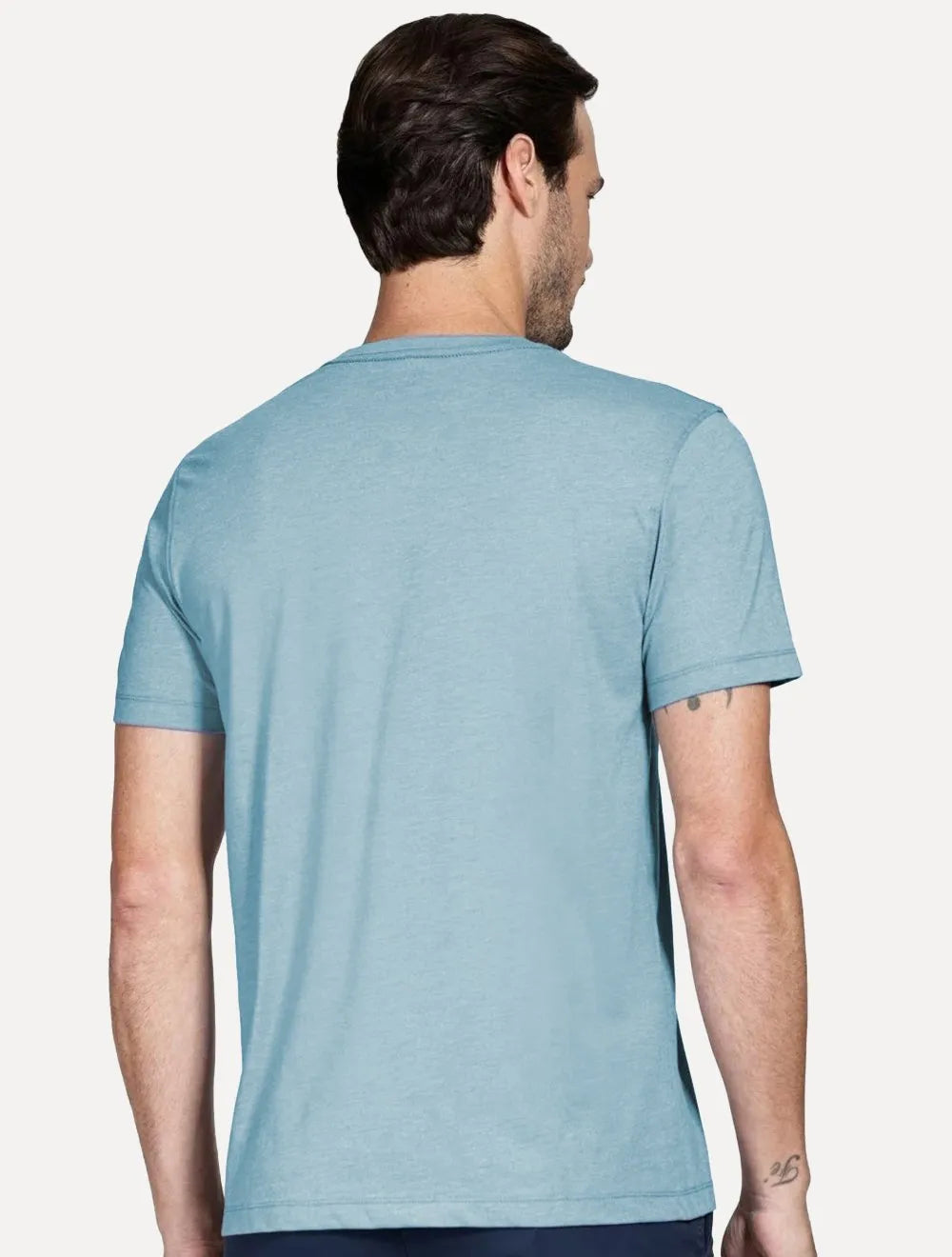 Camiseta Aramis Masculina Basic Lisa Mono Icon Azul Mescla