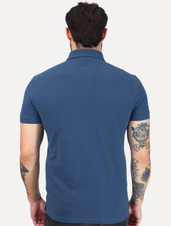 Polo Aramis Masculina Piquet Inner Detail Light Logo Azul Indigo