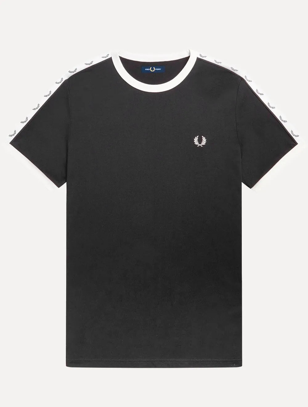 Camiseta Fred Perry Masculina Regular Taped Ringer Preta