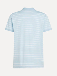 Polo Tommy Hilfiger Masculina Malha Liquid Cotton Seasonal Striped Azul Claro