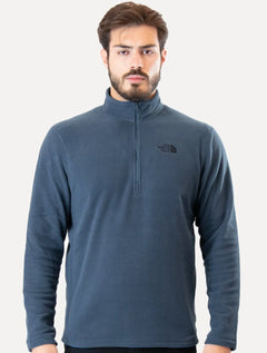 Blusa The North Face Masculina Fleece TKA 100 Glacier 1/4 Zip Azul Escuro