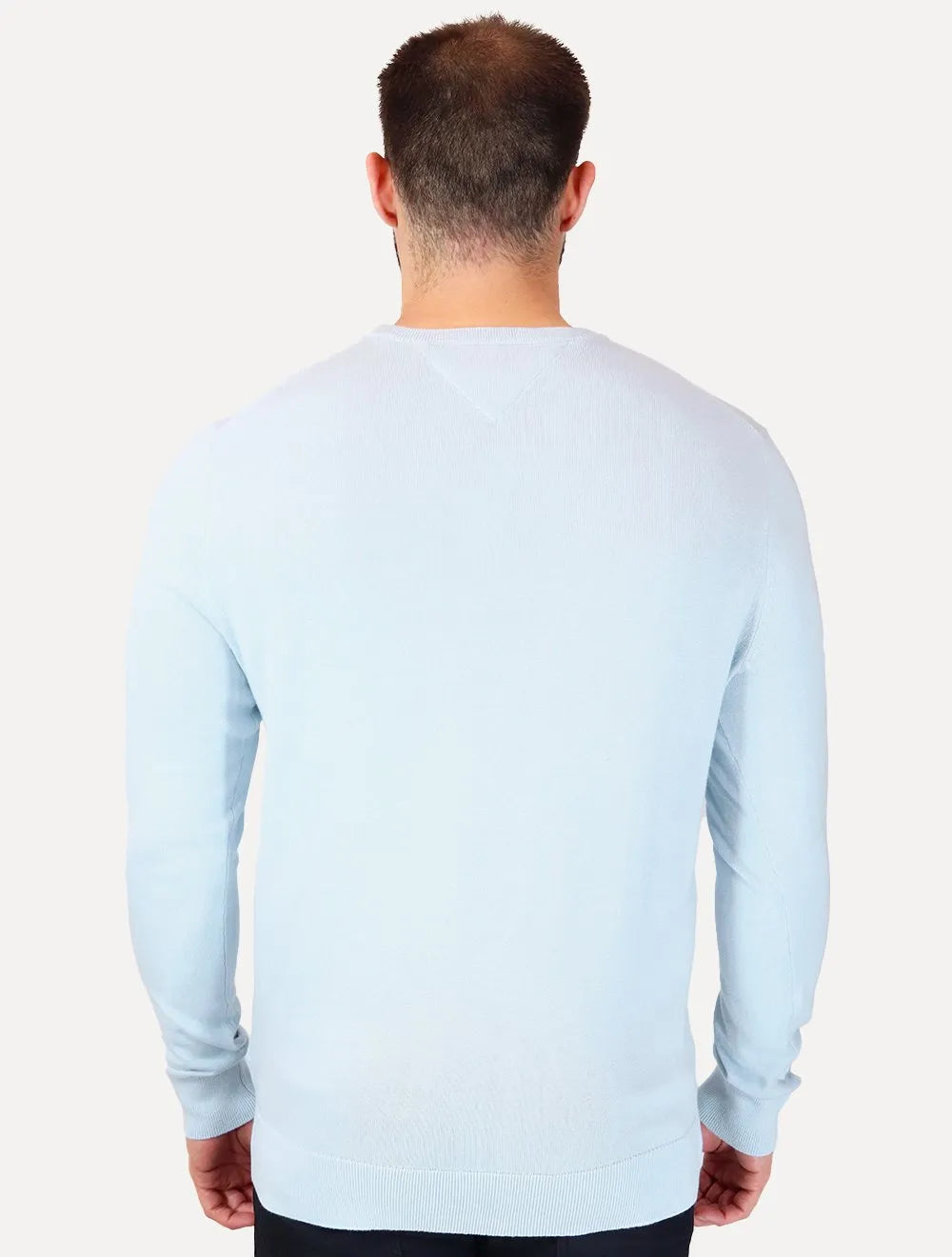 Suéter Tommy Hilfiger Masculino Crewneck Essential Cotton Azul Claro