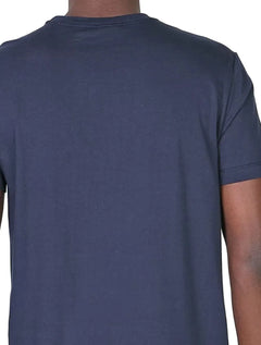 Camiseta Calvin Klein Masculina Meia Malha Basica CK Azul Marinho