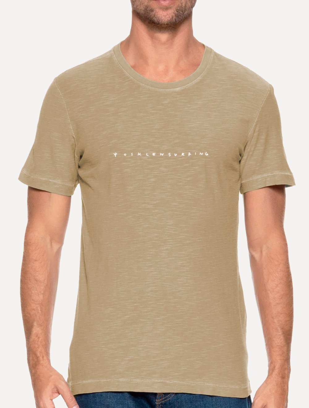 Camiseta Osklen Masculina Slim Rough Trident Surfing Cáqui