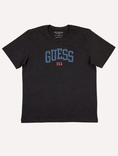 Camiseta Guess Feminina College Logo Preta