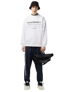 Moletom Lacoste Masculino Crewneck Loose Branded Branco