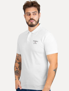Polo Tommy Jeans Masculina Regular Corp Chest Branca