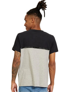 Camiseta Aeropostale Masculina Colorblock Chest Tape Preta/Cinza Mescla