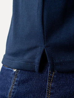 Polo Dixen Masculina Piquet Gola Padre Lisa Azul Marinho