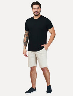 Bermuda Tommy Hilfiger Masculina de Sarja Stretch Areia