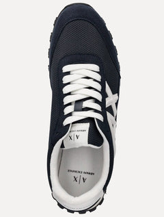 Tênis Armani Exchange Masculino Contrastantes AX Logo Azul Marinho