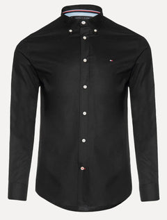 Camisa Tommy Hilfiger Masculina Regular Core Oxford Preta