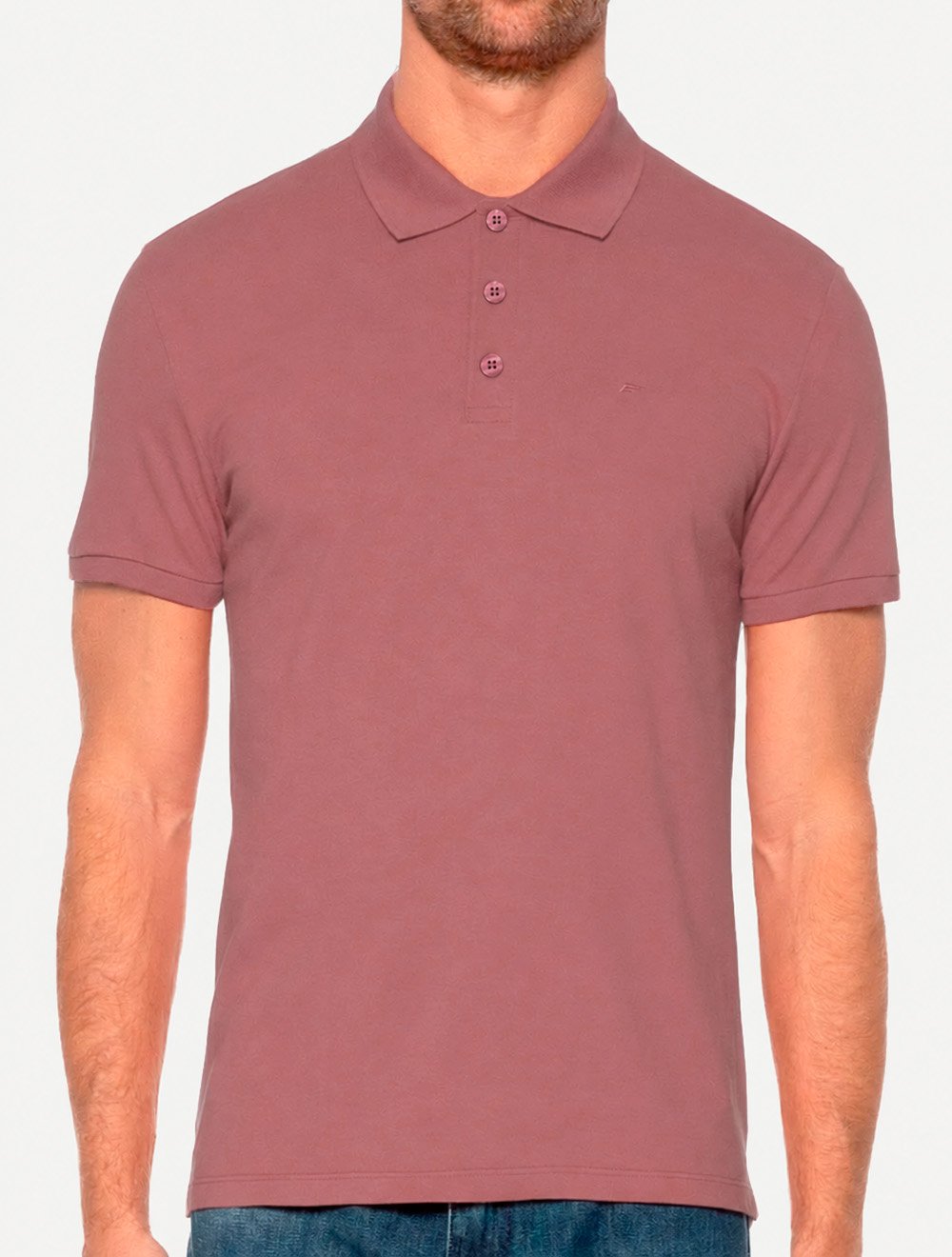 Camisa Polo Ellus Masculina Piquet Classic Button Rose Easa Rosa Escuro