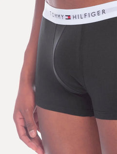 Cueca Tommy Hilfiger Cotton Stretch Trunk Preta Pack 3UN