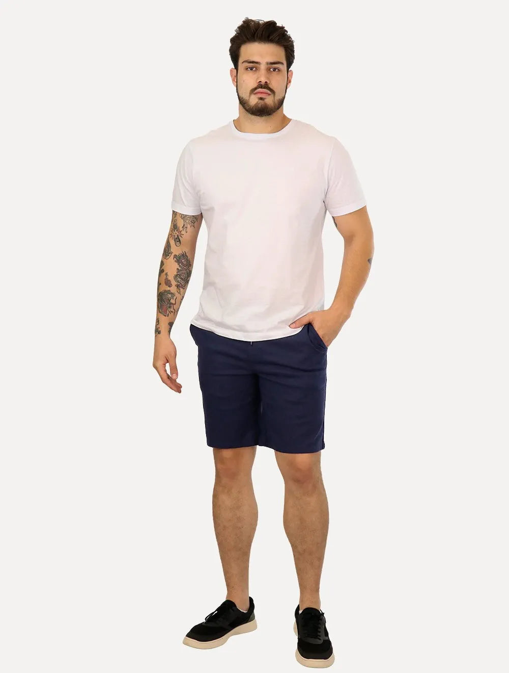 Bermuda Original Penguin Masculina Regular Chino Linho Azul Marinho
