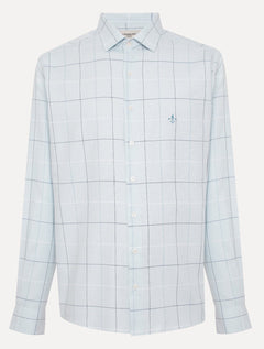 Camisa Dudalina Masculina Slim Superfine Cotton Maxxad Azul Claro