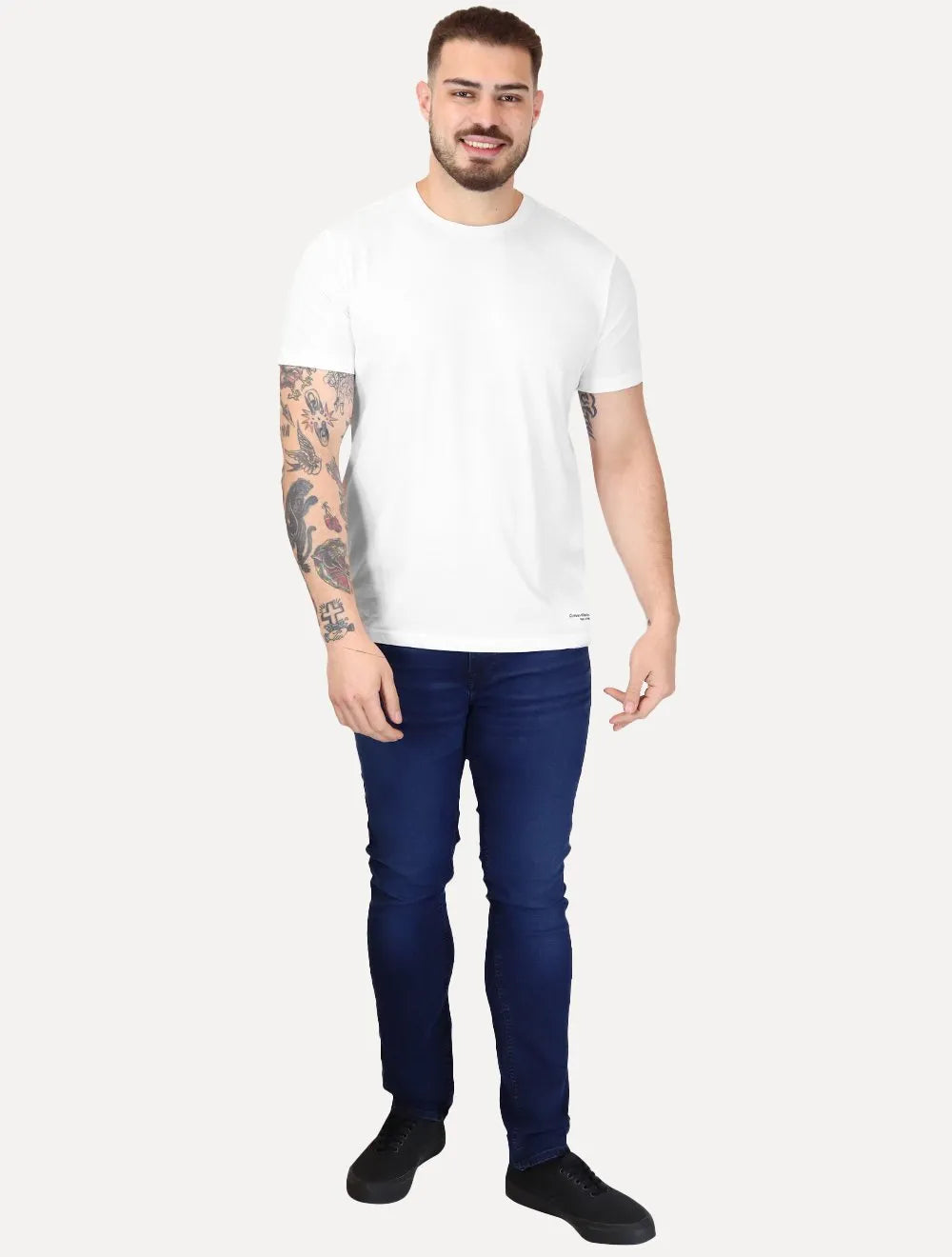 Camiseta Calvin Klein Masculina Flame CK Est 1978 Branca