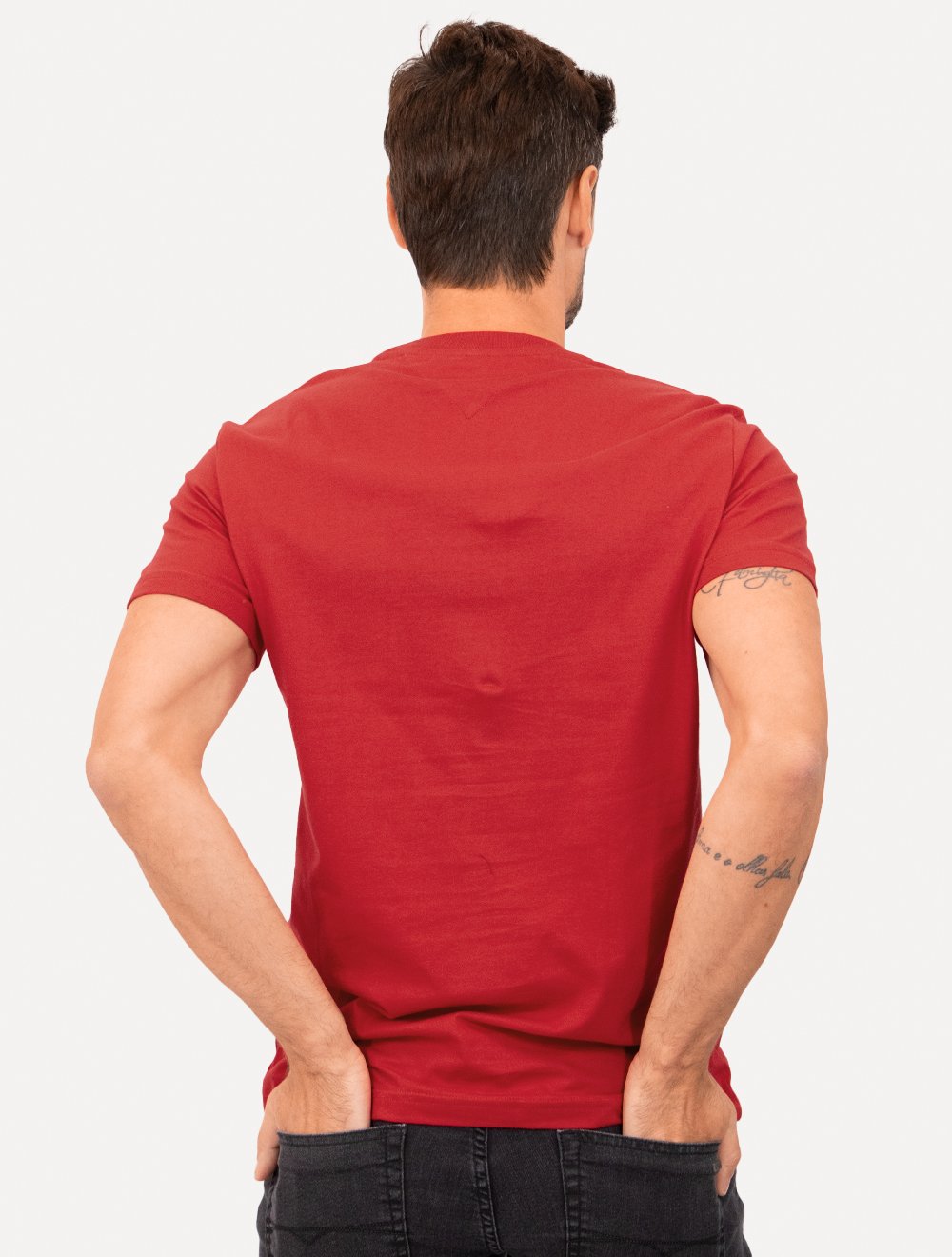 Camiseta Tommy Hilfiger Masculina Big Logo Est.1985 Vermelha