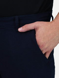 Bermuda King & Joe Masculina Slim Linho Azul Marinho