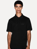 Polo Armani Exchange Regular Fit Light Logo Milano Preta
