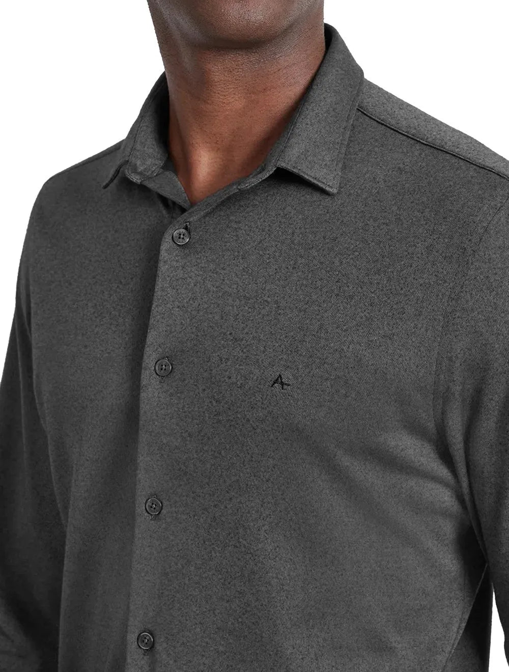 Camisa Aramis Masculina Manga Longa Slim Malha Dupla Chumbo