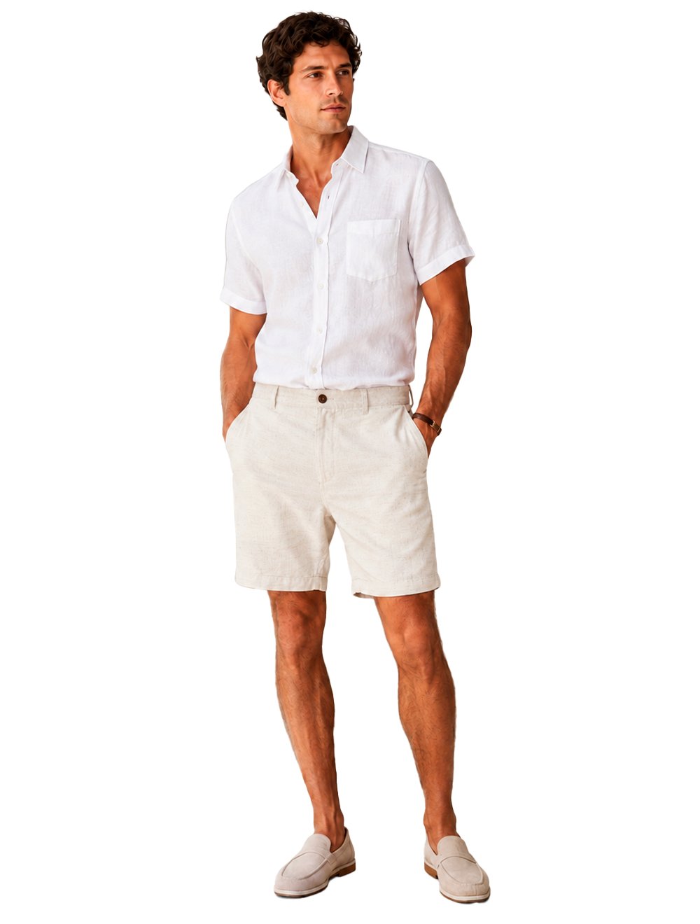Bermuda Aramis Masculina Chino Out 3 Pockets Areia