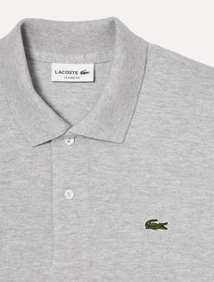 Polo Lacoste Masculina Classic Fit Mescla Cinza Mescla Claro