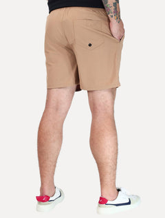 Short King & Joe Masculina Nylon Flex Ripstop Cáqui