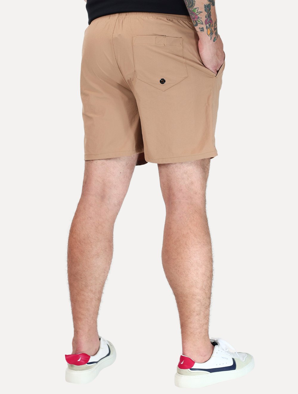 Short King & Joe Masculina Nylon Flex Ripstop Cáqui