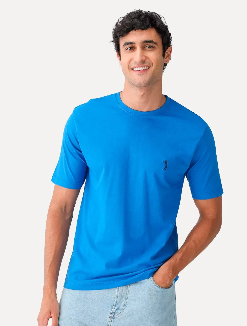 Camiseta Aleatory Masculina Dark Grey Icon Azul Royal