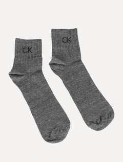 Meia Calvin Klein Esportiva Cano Médio CK Grafite Mescla 1UN