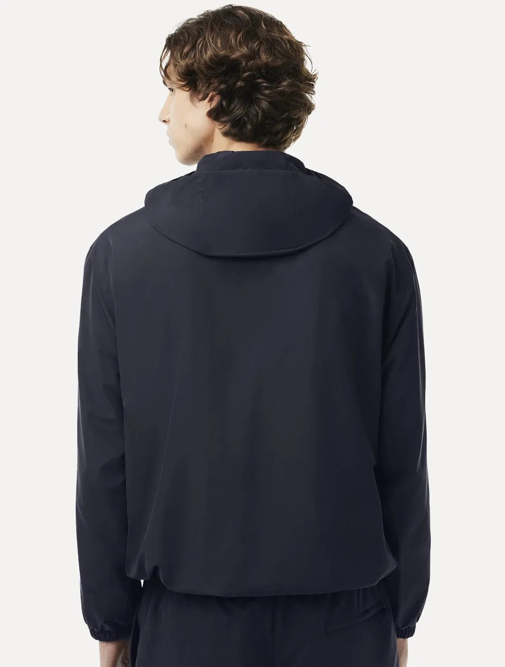 Jaqueta Lacoste Masculina Hoodie Curta Impermeável Azul Marinho