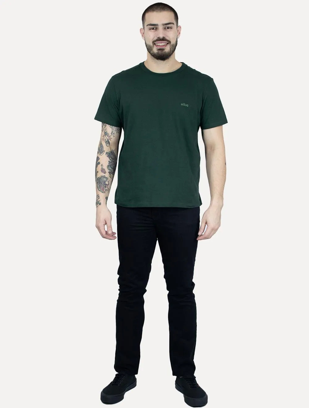 Camiseta Ellus Masculina Cotton Fine Duocolor Classic Verde Escuro