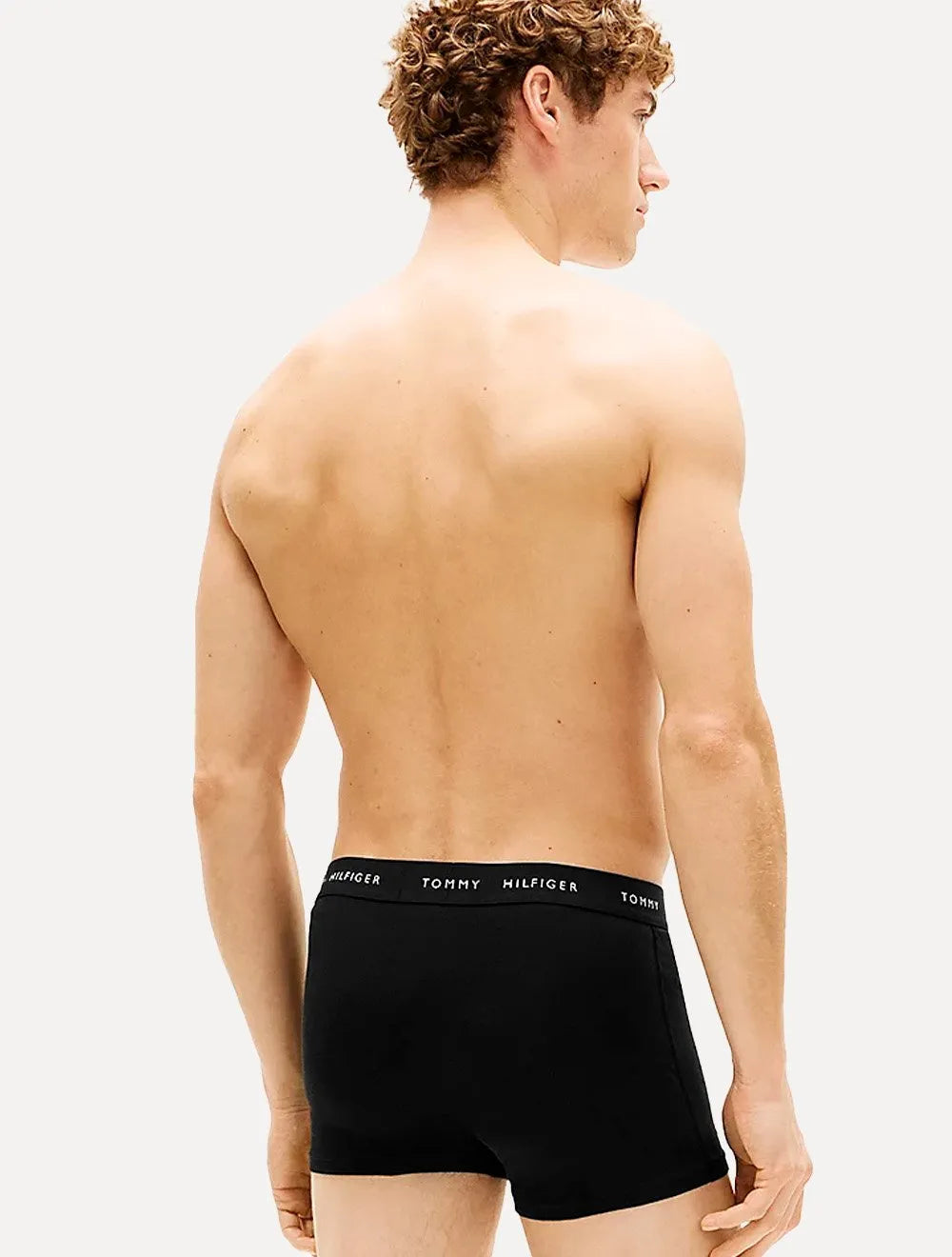 Cueca Tommy Hilfiger Cotton Boxer Trunk Preta Pack 5UN