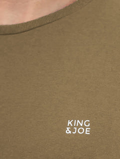 Camiseta King & Joe Masculina Estonada Basic Light Small Logo Marrom