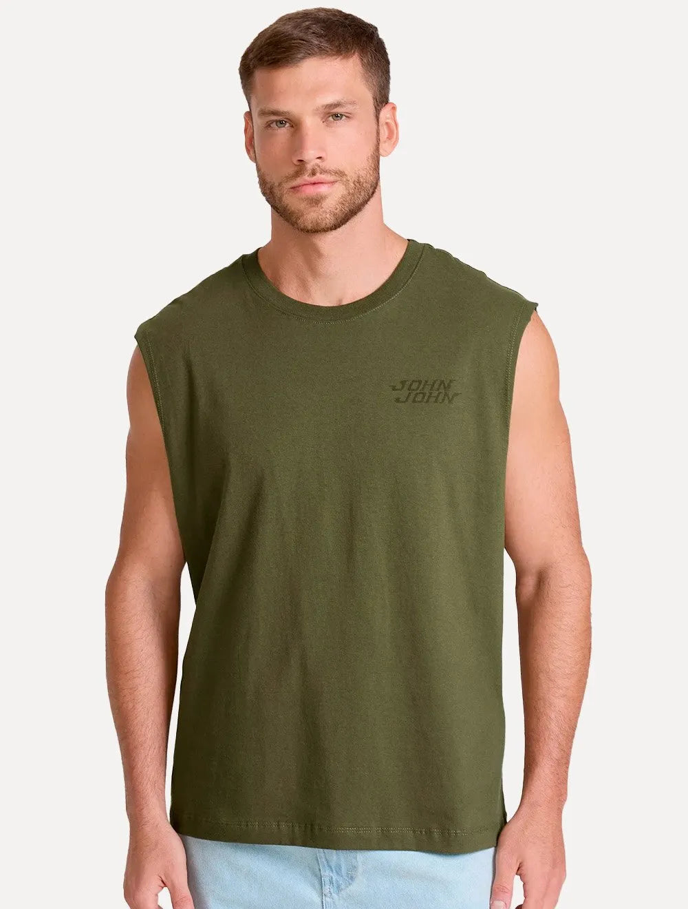 Regata John John Masculina Relaxed Fit Dust Logo Verde Militar
