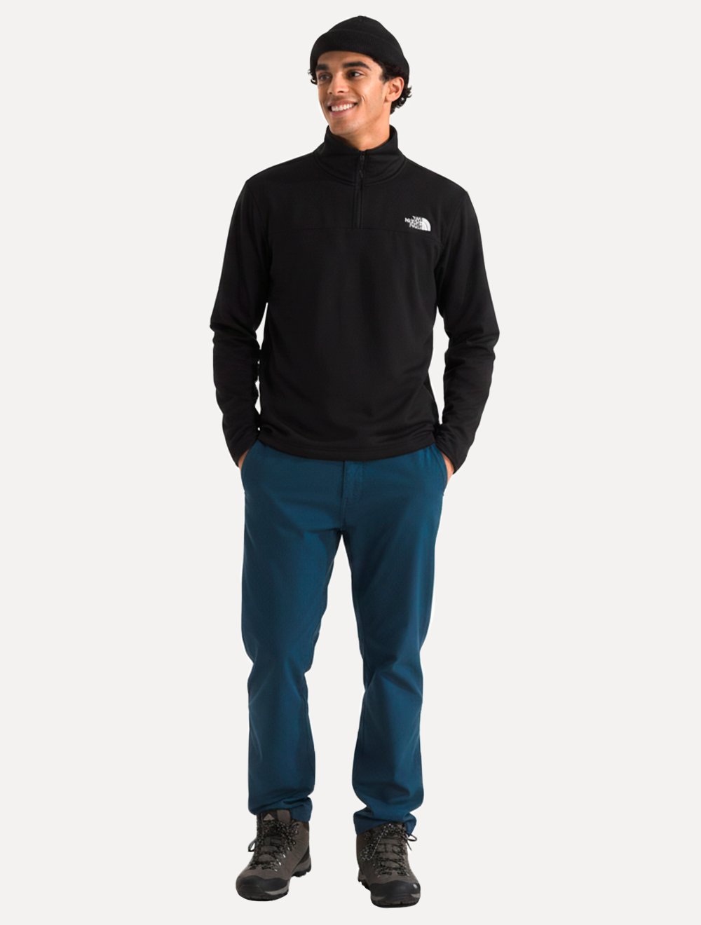 Blusa The North Face Masculina Pulover Cedar Trail Grid Fleece 1/4 ZIP Preta