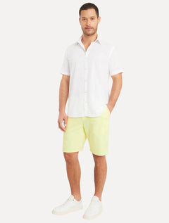 Bermuda Aramis Masculina Sarja Chino Cós Chambray Amarelo Neon