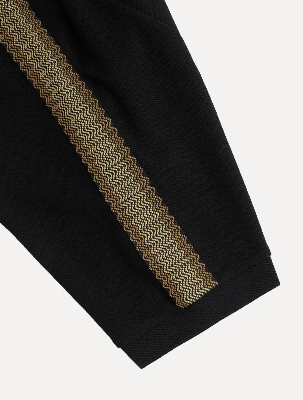 Polo Fred Perry Masculina Piquet Regular Honeycomb Taped Preta