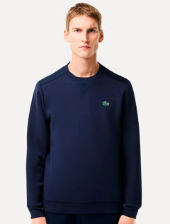 Moletom Lacoste Masculino Crewneck Sport Mesh Panels Azul Marinho