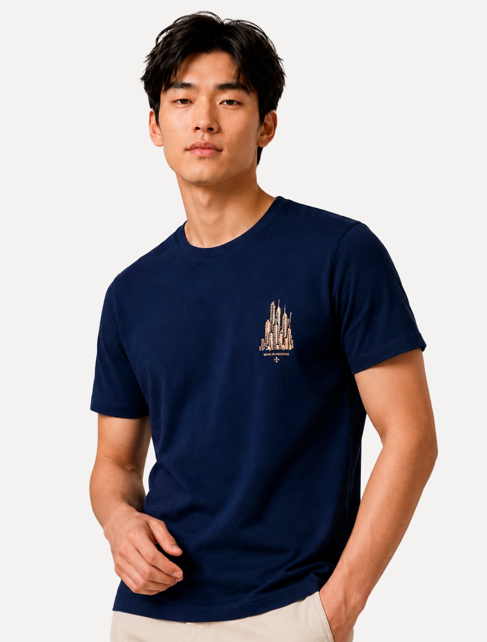 Camiseta Dudalina Masculina Essentials City Azul Marinho