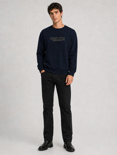 Moletom Ellus Masculino Crewneck Fleece New Future Azul Marinho