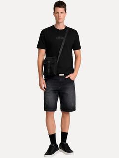 Camiseta John John Masculina Regular Fit Brand Relief Preta