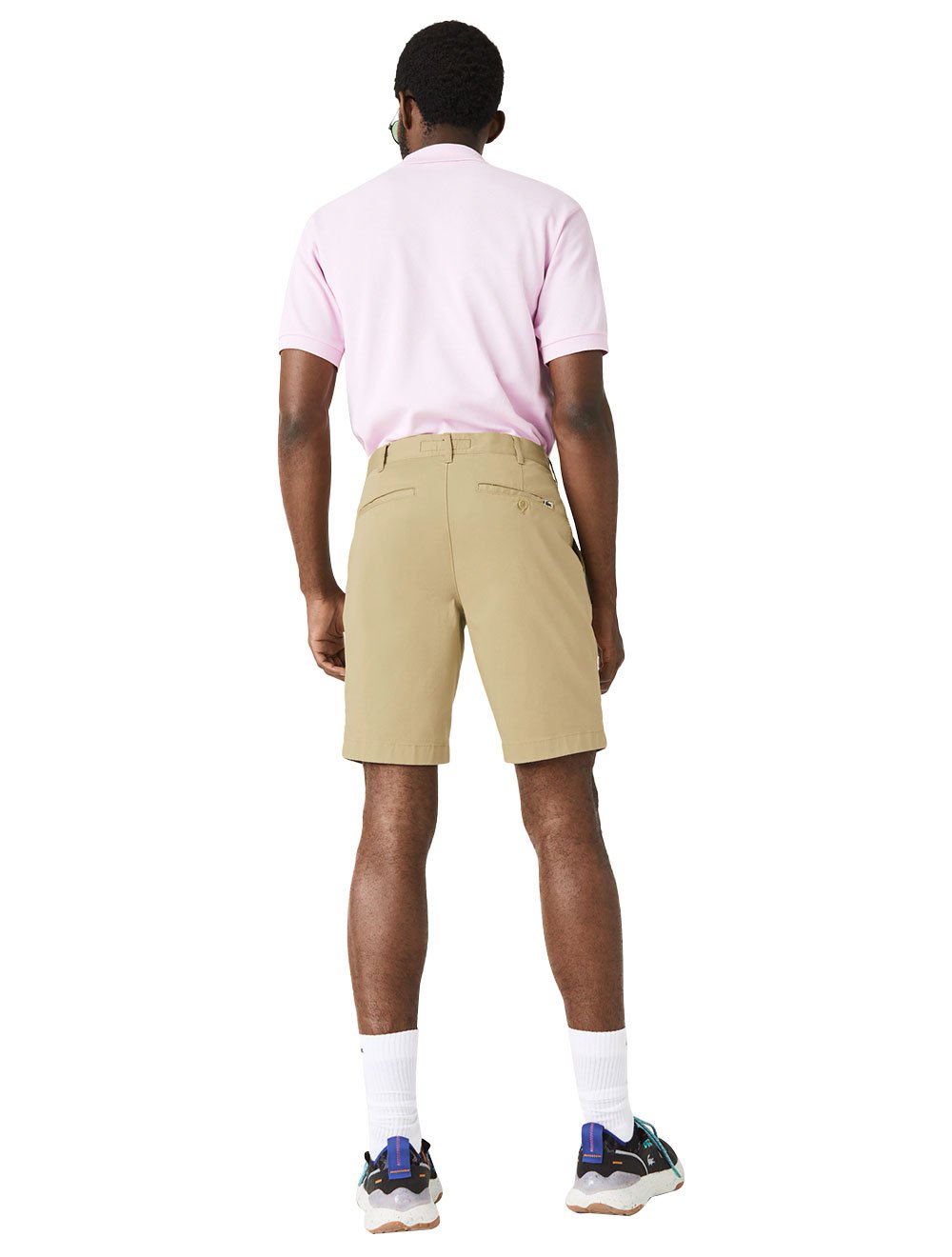 Bermuda Lacoste Masculina Sarja Slim Cotton Stretch Cáqui