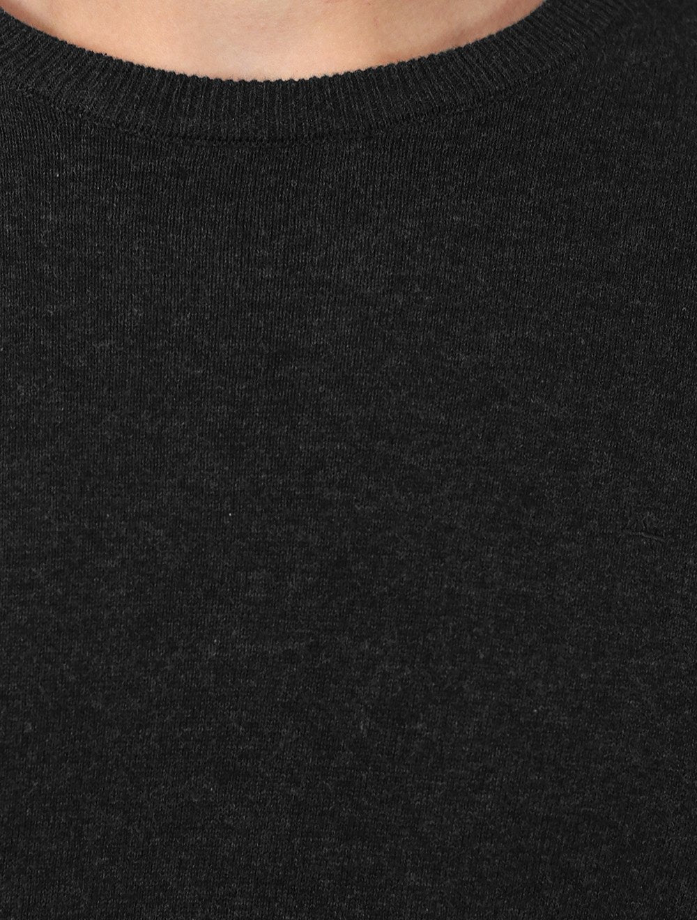 Blusa Aramis Masculina Tricot Gola Careca Preta Mescla