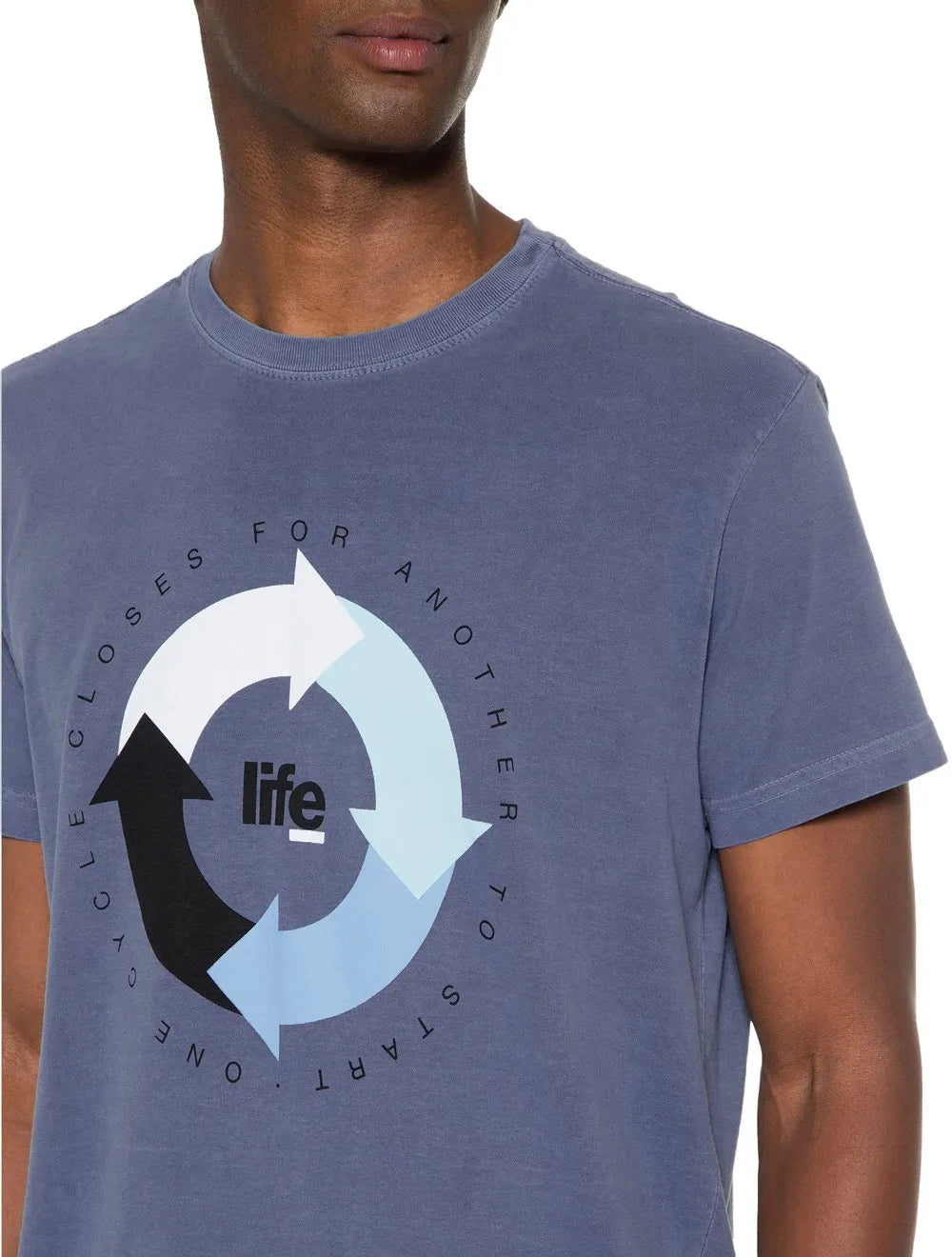 Camiseta Osklen Masculina Regular Rough Stone Eco Life Cycle Azul