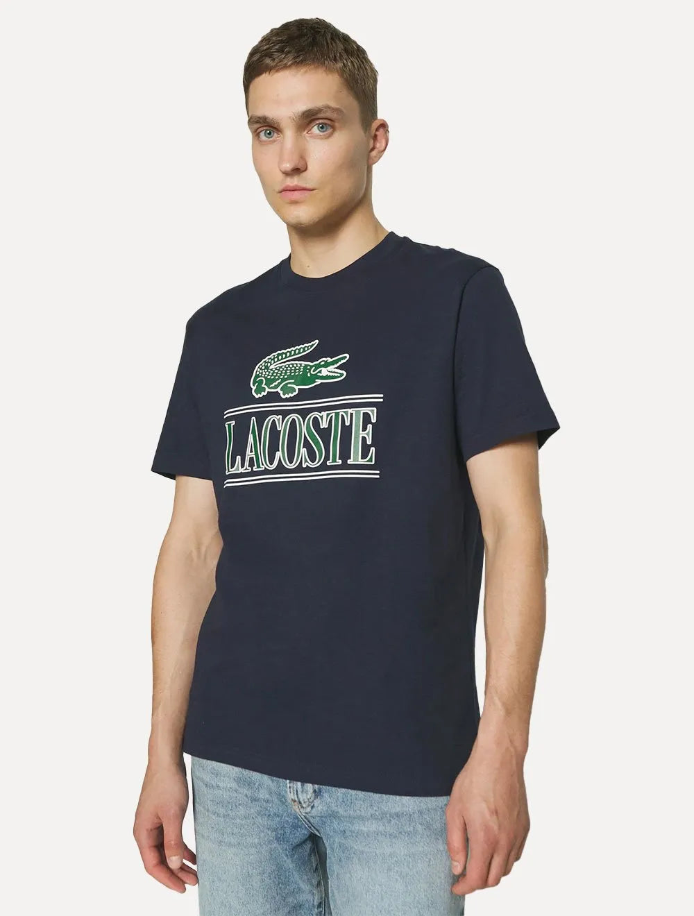 Camiseta Lacoste Masculina Heavy Cotton Jersey Vintage Azul Marinho